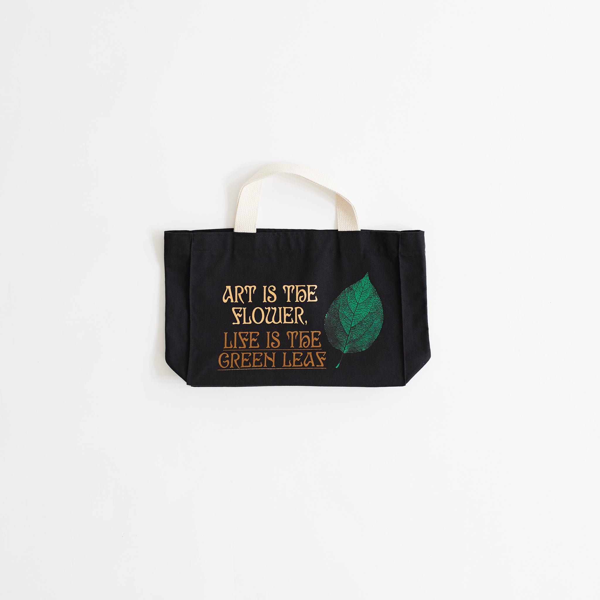 Life Is The Green Leaf Medium Tote (Black)