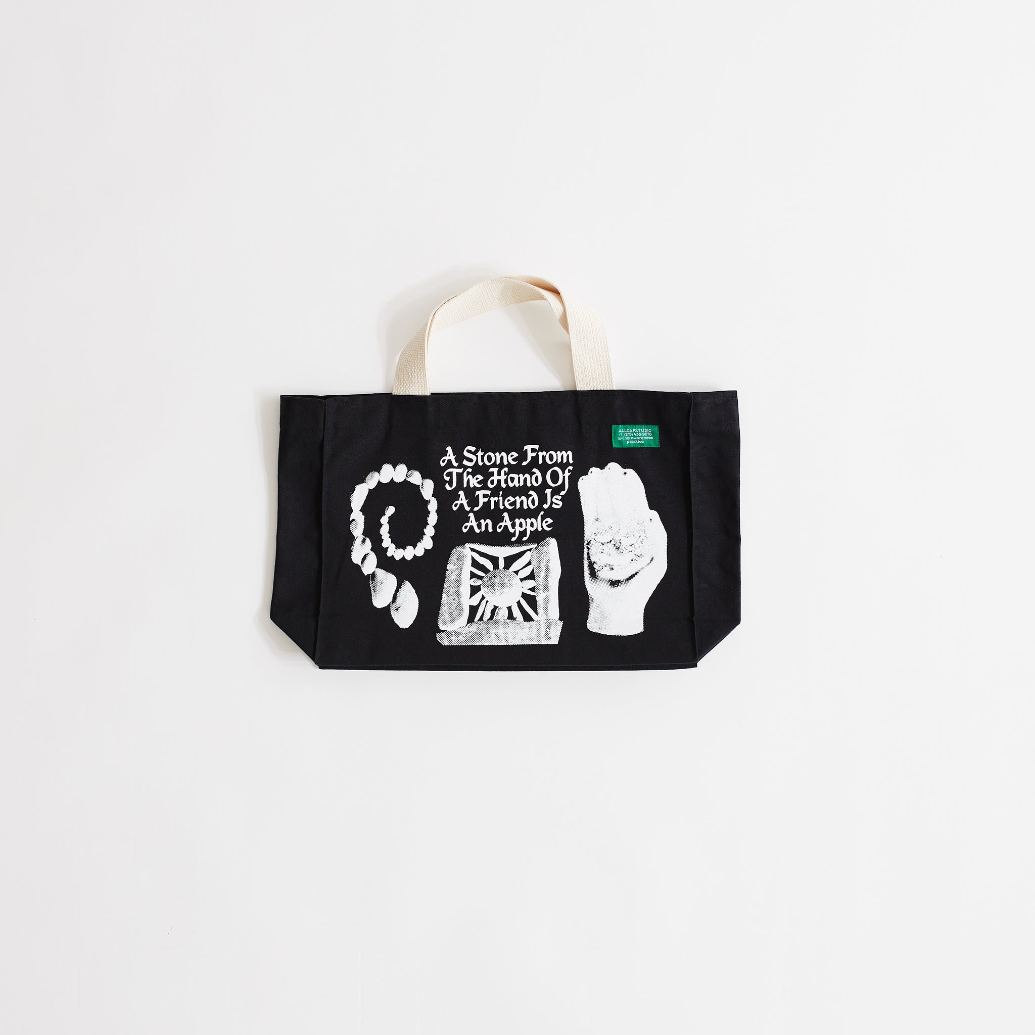 Life Is The Green Leaf Medium Tote (Black)