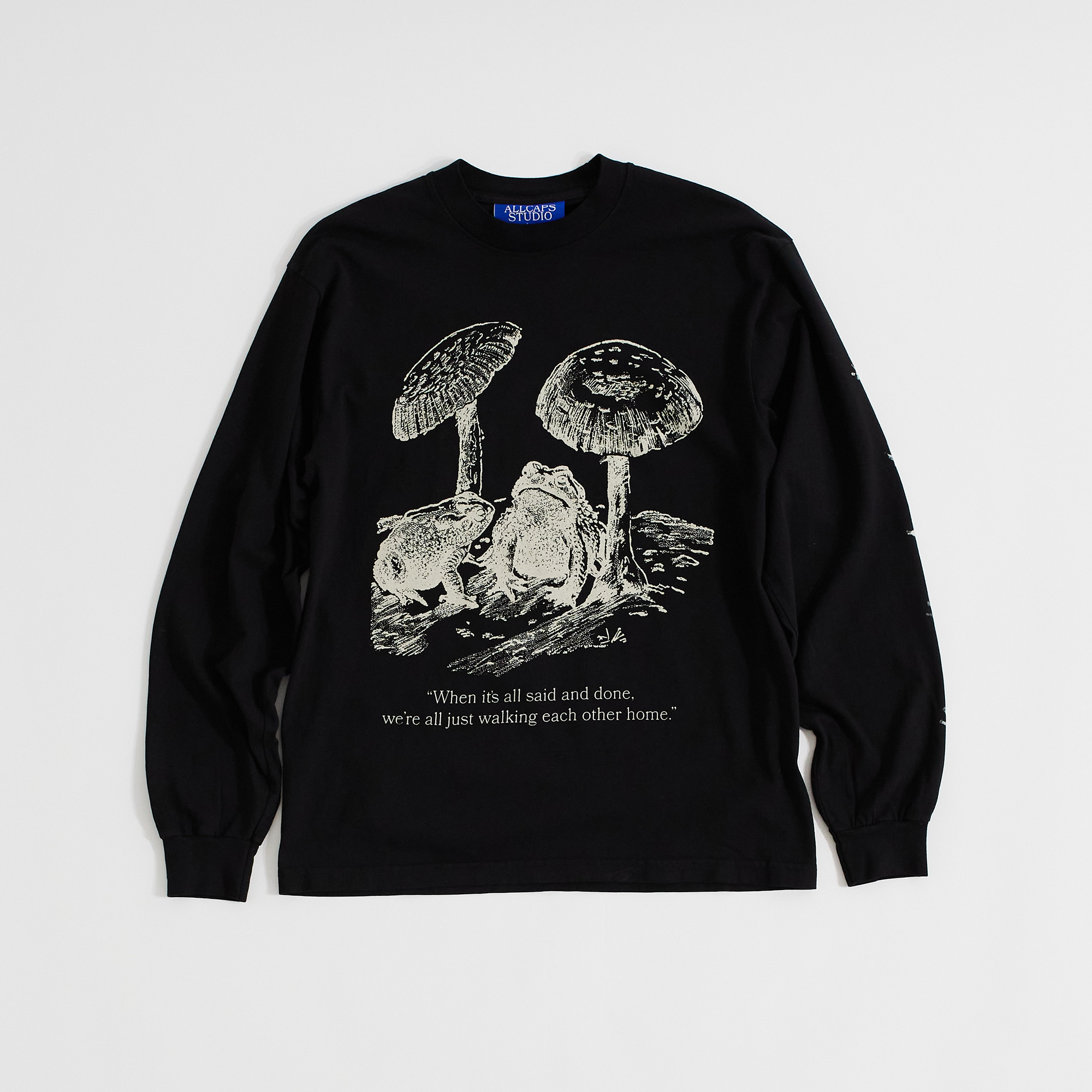 Mushroom Frog L/S T-Shirt (Black)