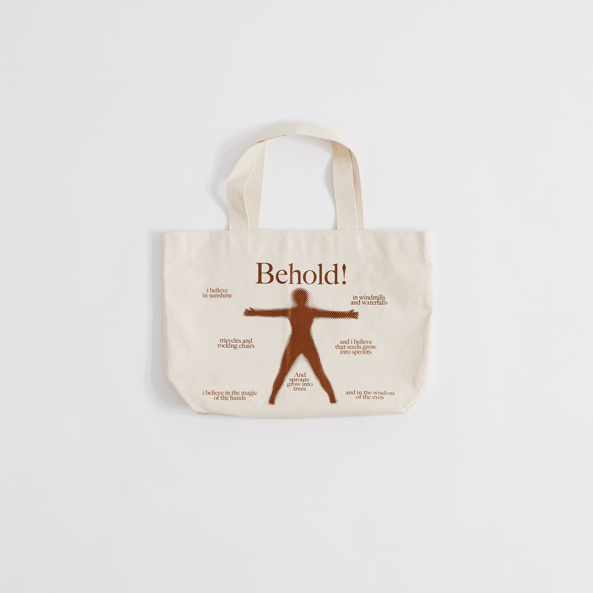 Behold! Tote Bag (Natural) *CUSTOM WOVEN LABEL ADDITION*